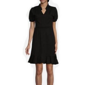 Nanette Lepore Black Short Sleeve Ruffle Dress - 6